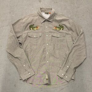 Howler Brothers Gray Snap with Crocodile Embroidery